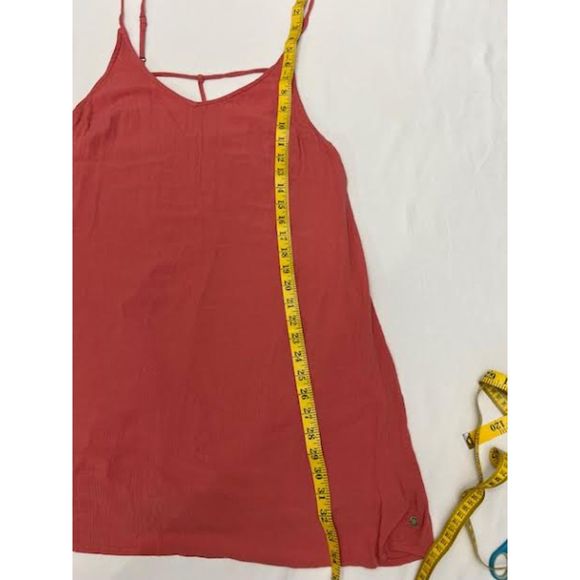 Roxy Woman's Coral Pink Spaghetti Strap Short Slip Dress Size L - Picture 6 of 9